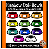 Rainbow Dog Bowls Clip Art