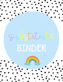 Preview of Rainbow Dot Substitute Binder