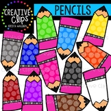 Rainbow Dotty Pencils {Creative Clips Clipart}