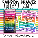 Rainbow Drawer Cart Editable Labels