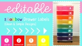 Rainbow Drawer Labels | Editable | Word Study Stations