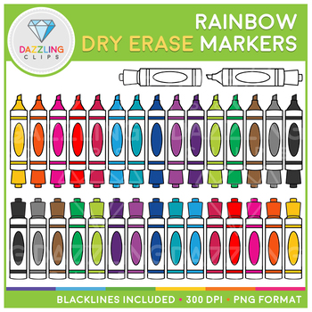 Rainbow Crayons Clip Art by Dazzling Clips