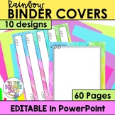 Rainbow Editable Binder Covers, Dividers and Spine Templates
