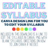 Rainbow Editable Canva Syllabus and Blank PNG copy of it.