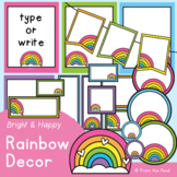 Rainbow Editable Classroom Decor Pack