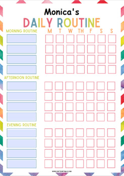 Rainbow Editable Daily Routine Printable and Activities | TPT