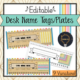 Rainbow Editable Desk Name Tags | Google Slides | Primary 