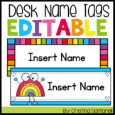 Rainbow Editable Name Desk Tags