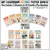 Rainbow Elements of Art Classroom Decor Bundle,Principles 