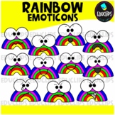 Rainbow Emoticons Clipart Set {Educlips Clipart}