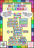 Rainbow Fabric Classroom Calendar Display Labels -Northern