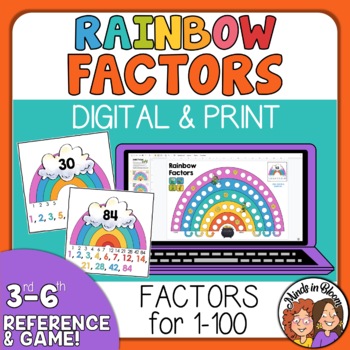 Preview of Factor Rainbows Anchor Charts and Factors and Multiples Game Digital Resources