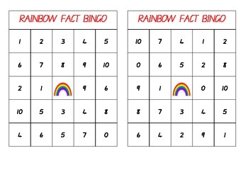 Rainbow Friends Bingo Card