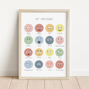Rainbow Feelings and Emotions Poster - Classroom Decor - Boho Classroom