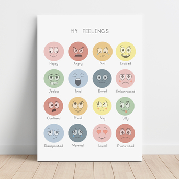 Rainbow Feelings and Emotions Poster - Classroom Decor - Boho Classroom