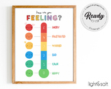 Rainbow Feelings thermometer poster, Calm down corner, Zon