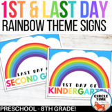 Rainbow First Day Signs, Printable 1st Day of School Sign 2021-22 Preschool-8