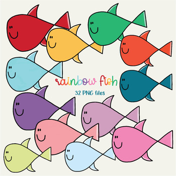 Rainbow Fish Clipart - Sea Animals Clipart by Little Farm Clipart