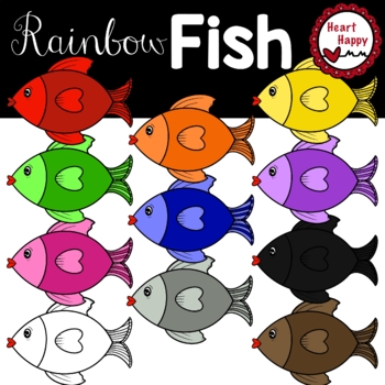 Rainbow Fish Colors and Counting Clipart BUNDLE