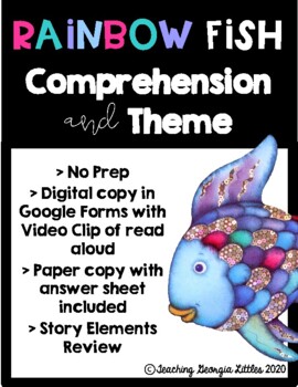 Preview of Distance Learning - Comprehension and Theme with Rainbow Fish