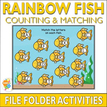 Preview of Rainbow Fish Counting and Matching File Folder Activities