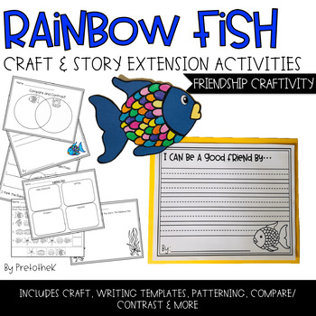 Preview of Rainbow Fish Craft & Story Extension | Book Companion | Friendship Writing