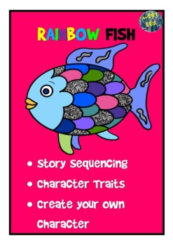 Preview of Rainbow Fish .. Create a character  ... Mini Book Study