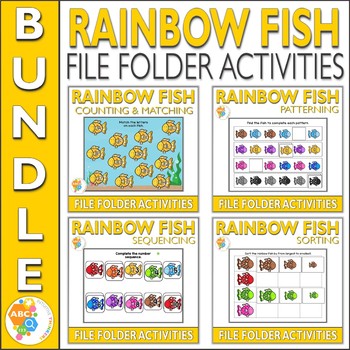 Preview of Rainbow Fish File Folder Activities for Early Childhood Education Bundle