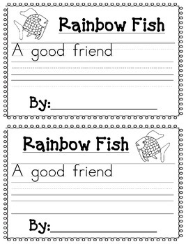 Rainbow Fish Freebie - Writing & Story Elements Worksheets by Leticia