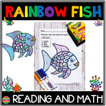 Preview of Rainbow Fish | Reading and Math Packet