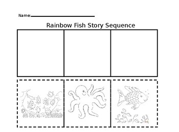 Preview of Rainbow Fish Sequence Worksheet