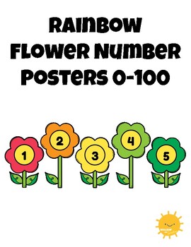 Preview of Rainbow Flower Number Posters 0-100