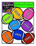 Rainbow Footballs {Creative Clips Digital Clipart}