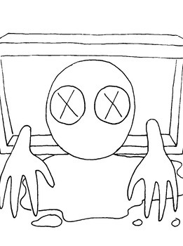 Blue and Green Rainbow Friends Coloring Page - Funny Coloring Pages
