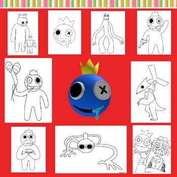 Red Rainbow Friends Coloring Pages