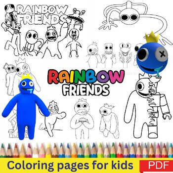 Blue Rainbow Friends Roblox Coloring Pages for Kids - Download Blue Rainbow  Friends Roblox printable coloring pages 