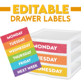 Rainbow Geometric 3 Drawer Sterilite Labels | EDITABLE