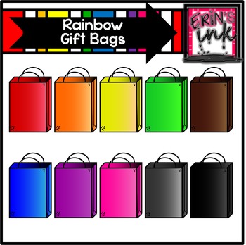 Preview of Rainbow Gift Bag Clipart