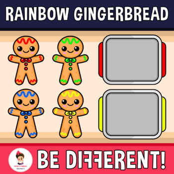 Preview of Rainbow Gingerbread Clipart Christmas Food