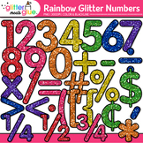Rainbow Glitter Math Number Clipart: Cute Counting Clip Ar