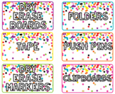 Rainbow & Gold Glitter 102 Supply Labels + {Editable}