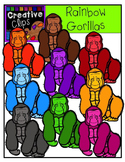 Rainbow Gorillas {Creative Clips Digital Clipart}