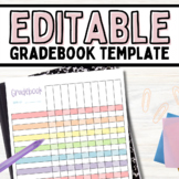 Rainbow Gradebook Template Editable