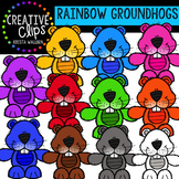 Rainbow Groundhog Clipart {Creative Clips Clipart}