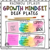 Rainbow Growth Mindset Desk Name Tags | Watercolour Splash