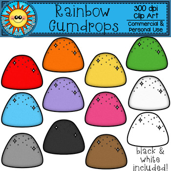 Rainbow Gumdrop Clip Art by Deeder Do Designs TPT