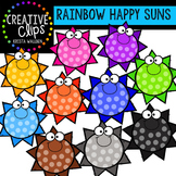 Rainbow Happy Suns {Creative Clips Digital Clipart}