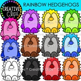 Rainbow Hedgehogs Clipart {Rainbow Woodland Creatures Clipart}