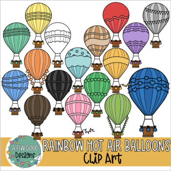 Rainbow Hot Air Balloons by A Few Good Designs by Shannon Few | TPT