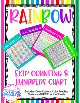 Preview of Rainbow Hundreds Charts and Skip Counting